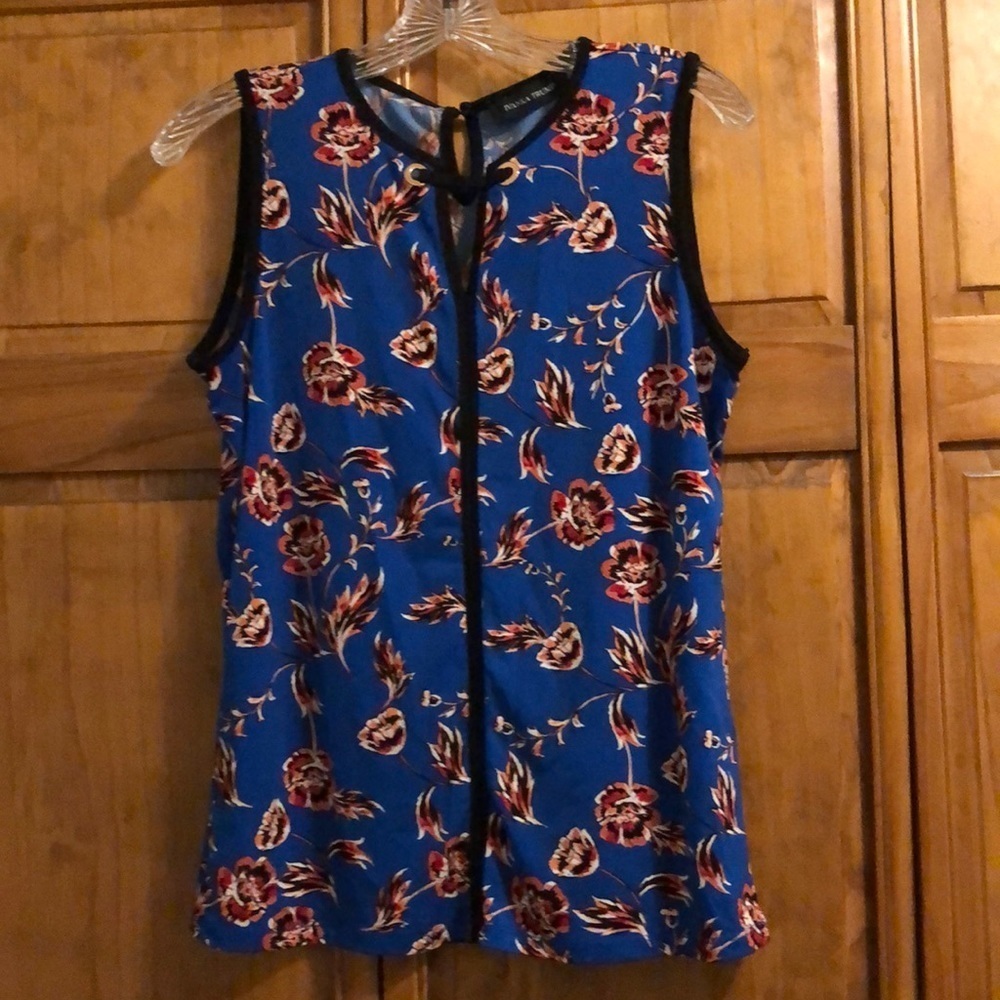 Ivanka Trump Blue Floral Tank Top Small - Picture 1 of 3